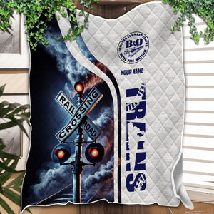 Railspirit Personalized B&O Great States Railroad Premium Quilts Railroad Crossing Sign Quilts All Over Print