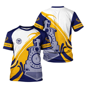 Railspirit Personalized B&O Great States Railroad T-Shirt Flame-Inspired Style Shirt Gift Idea For Train Lovers