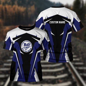 Railspirit Personalized B&O Great States Railroad T Shirt Strong Line Style Train Unisex Shirt All Over Print