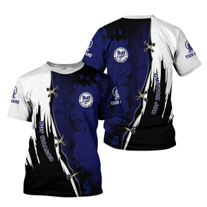 Railspirit Personalized B&O Great States Railroad T-Shirt Retro Stitches Design with Custom Position Train Shirt