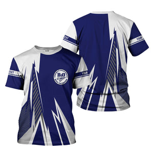 Railspirit Personalized B&O Great States Railroad T-Shirt Lightning-Inspired Railway Style Shirt For Train Lovers