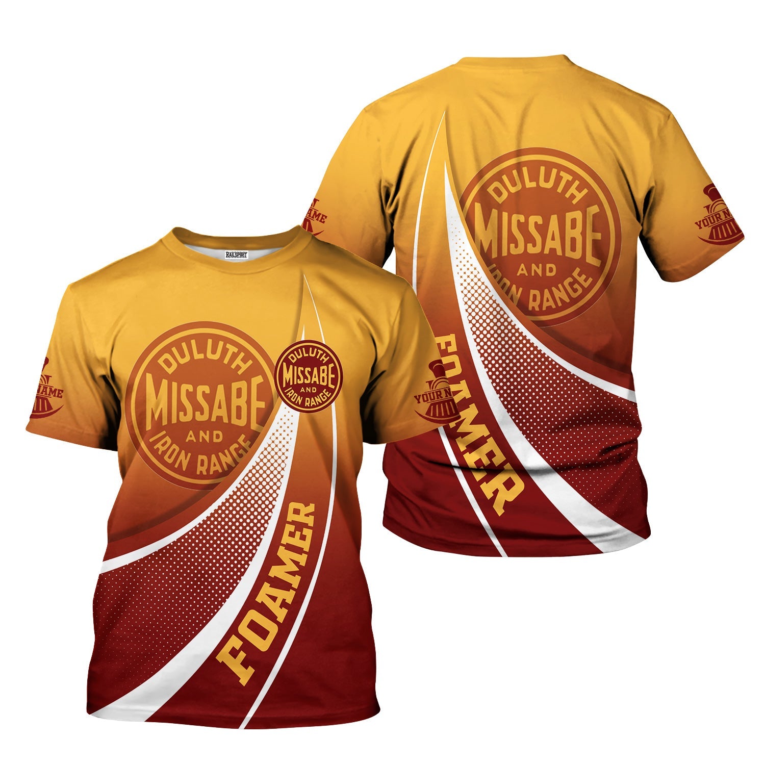 Railspirit Personalized Duluth, Missabe, & Iron Range Railroad T-Shirt Railway-Themed Style Shirt Gift Idea For Trainspotter