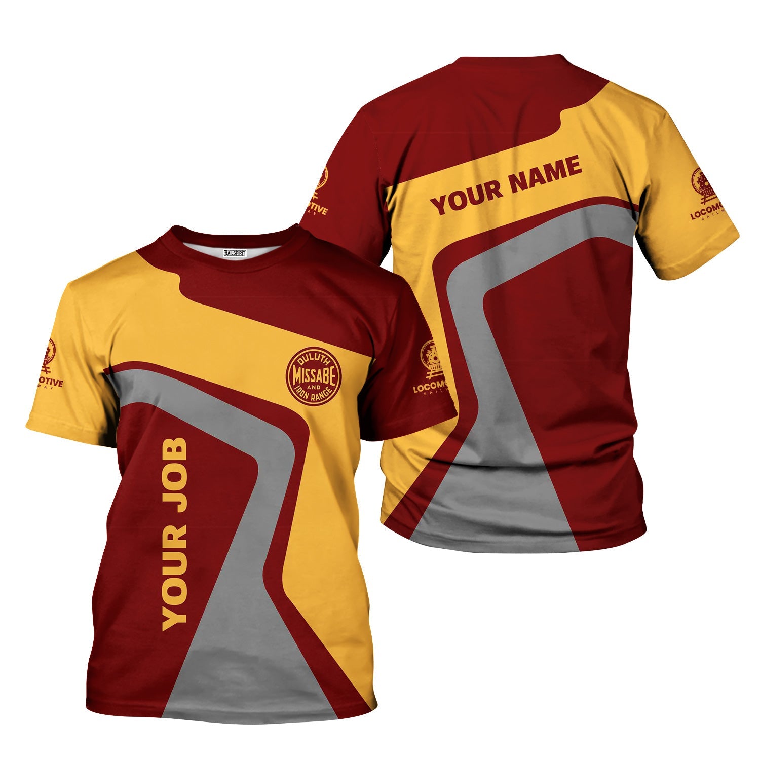 Railspirit Personalized Duluth, Missabe, & Iron Range Railroad T-Shirt Unique Design with Custom Job Position Train Shirt