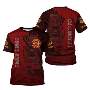 Railspirit Personalized Duluth, Missabe, & Iron Range Railroad T-Shirt Blazing Style with Custom Position Train Shirt