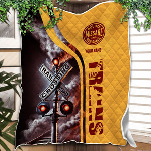 Railspirit Personalized Duluth, Missabe, & Iron Range Railroad Premium Quilts Railroad Crossing Sign Quilts All Over Print