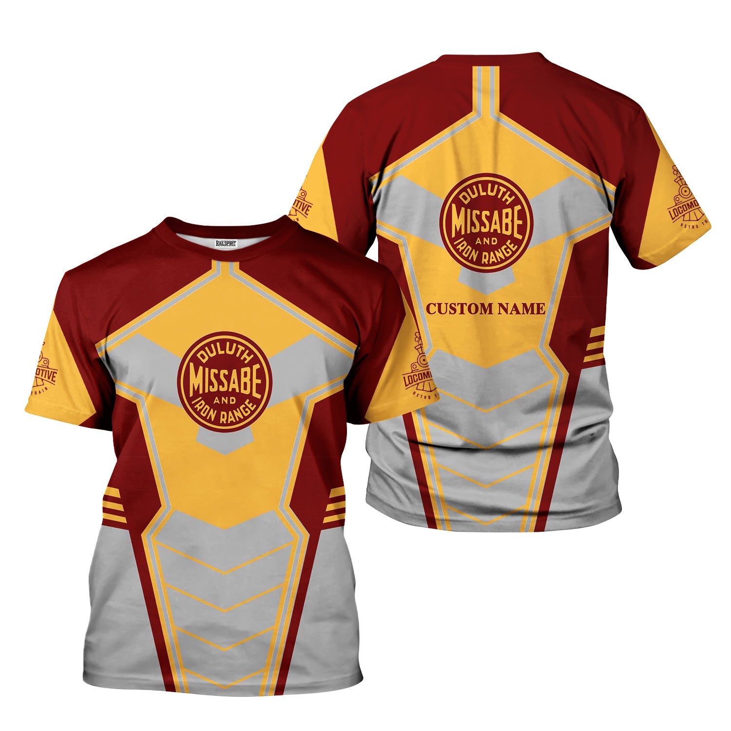 Railspirit Personalized Duluth, Missabe, & Iron Range Railroad T-Shirt Engine-Inspired Style Train Shirt for Railroad Fanatic