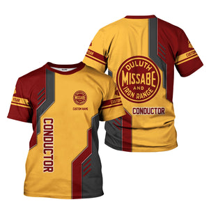 Railspirit Personalized Duluth, Missabe, & Iron Range Railroad T-Shirt Unique Railway Style with Custom Job Train Shirt