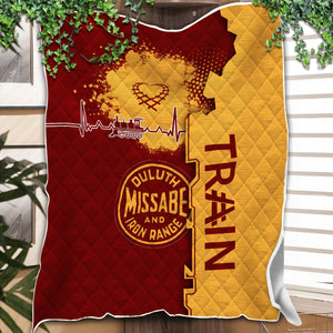 Railspirit Duluth, Missabe, & Iron Range Railroad Premium Quilts Engine Heartbeat and Track Love Style Quilts Gift Idea For Train Lovers
