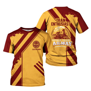 Railspirit Personalized Duluth, Missabe, & Iron Range Railroad T-Shirt Locomotive Design Train Shirt for Train Enthusiast