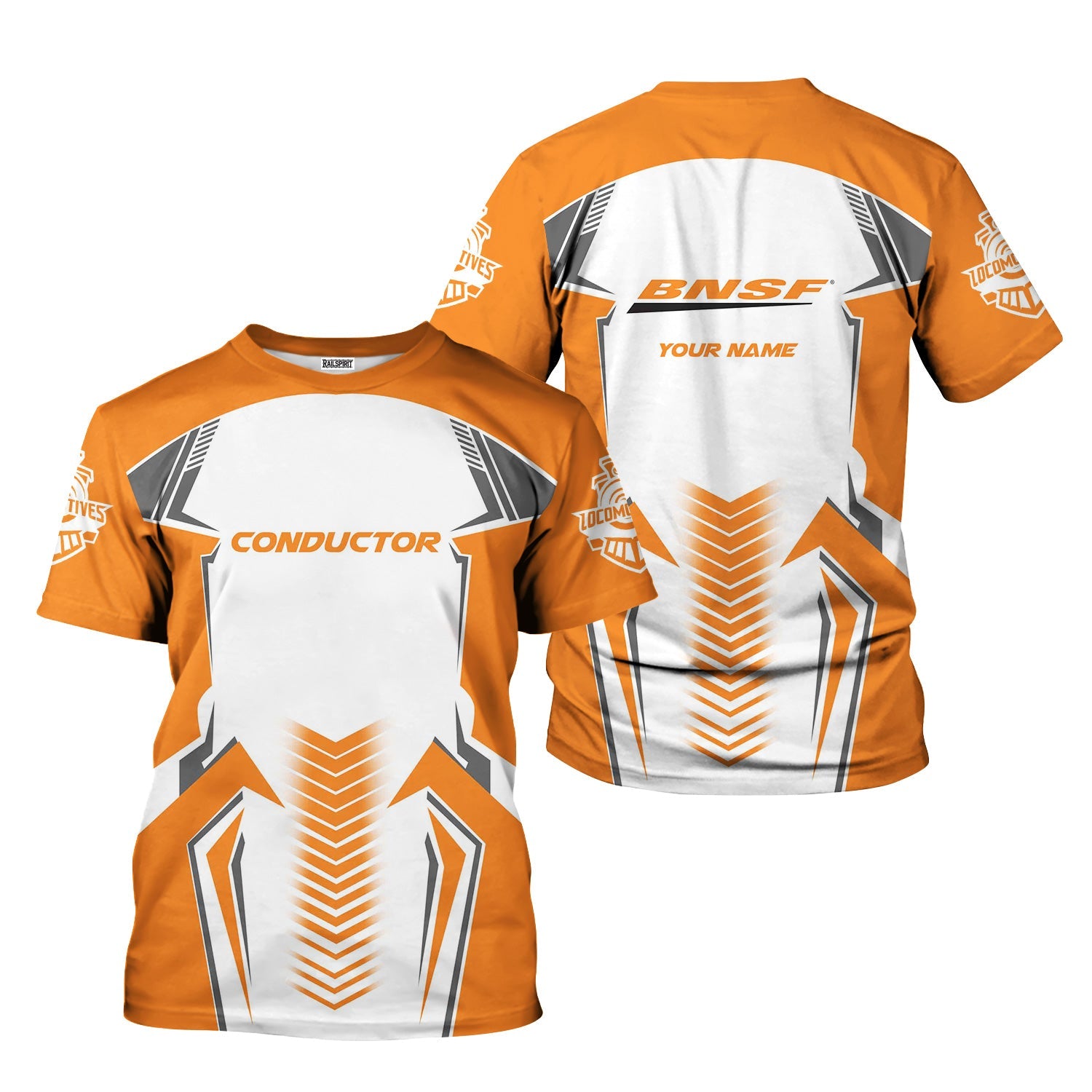 Railspirit Personalized BNSF Railway T-Shirt Standout Style with Custom Position Train Shirt