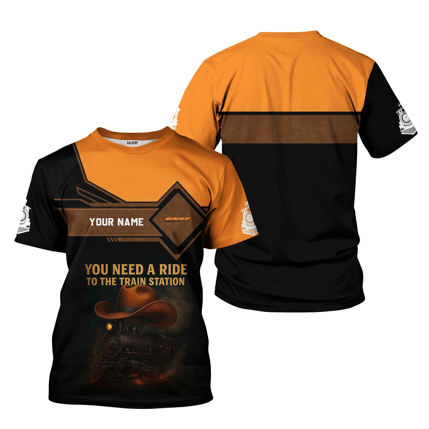 Railspirit Personalized BNSF Railway T-Shirt You Need A Ride To The Train Station Shirt For Train Lovers