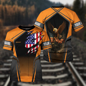 Railspirit Personalized BNSF Railway T Shirt American Eagle Vintage Train Shirt