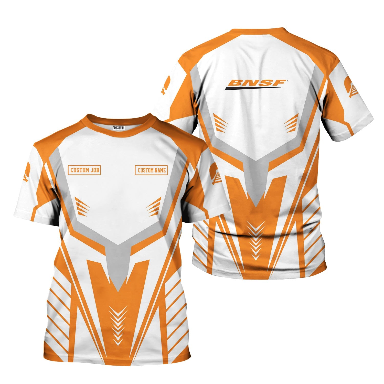 Railspirit Personalized BNSF Railway T-Shirt Workwear-Inspired with Custom Position Train Shirt