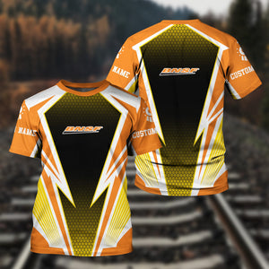 Railspirit Personalized BNSF Railway T-Shirt Lightning Graphic Style Shirt Gift Idea For Train Lover