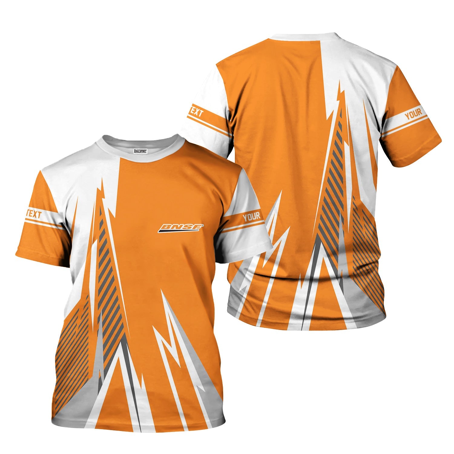 Railspirit Personalized BNSF Railway T-Shirt Lightning-Inspired Railway Style Shirt For Train Lovers