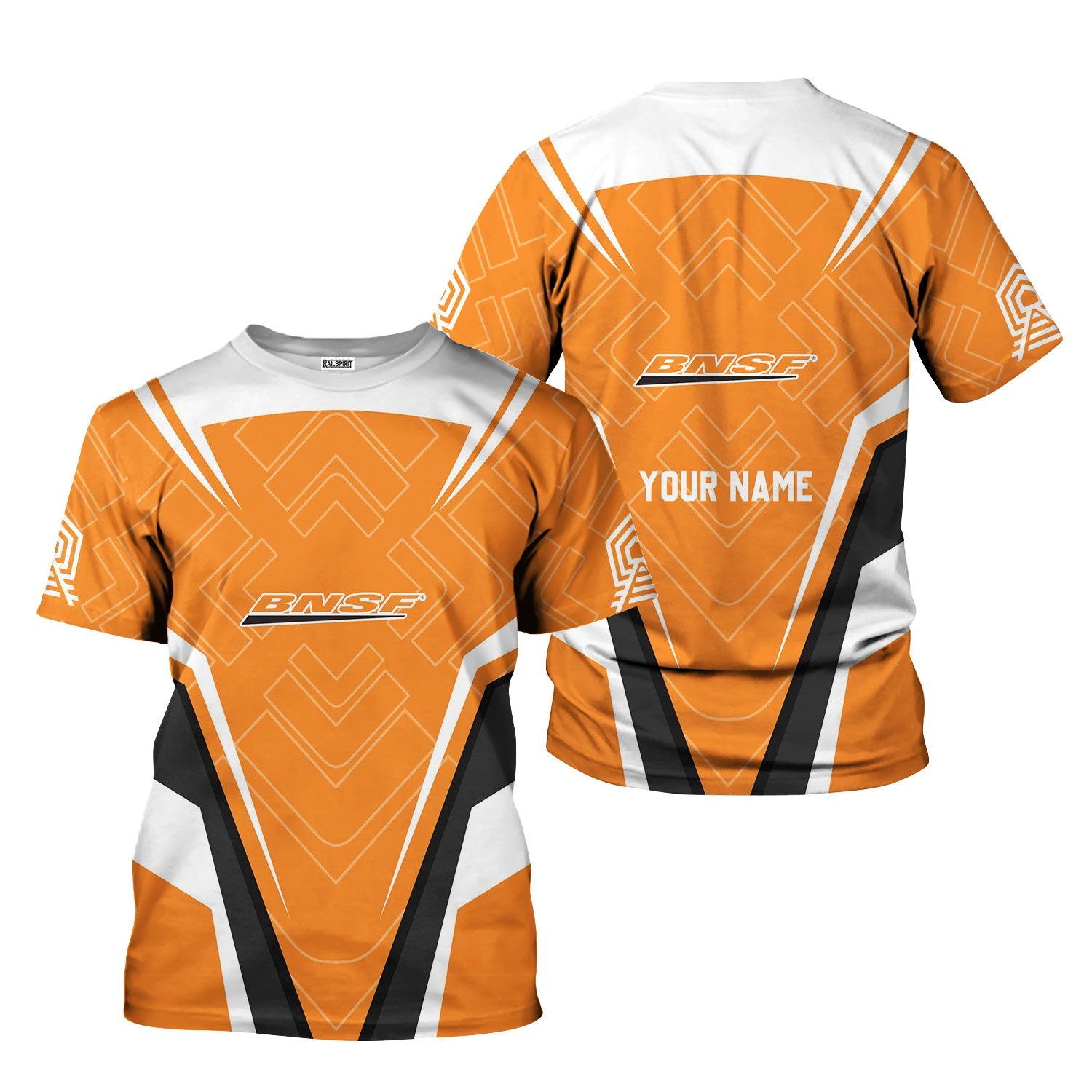 Railspirit Personalized BNSF Railway T-Shirt Railway Inspired Apparel Train Shirt for Train Lovers