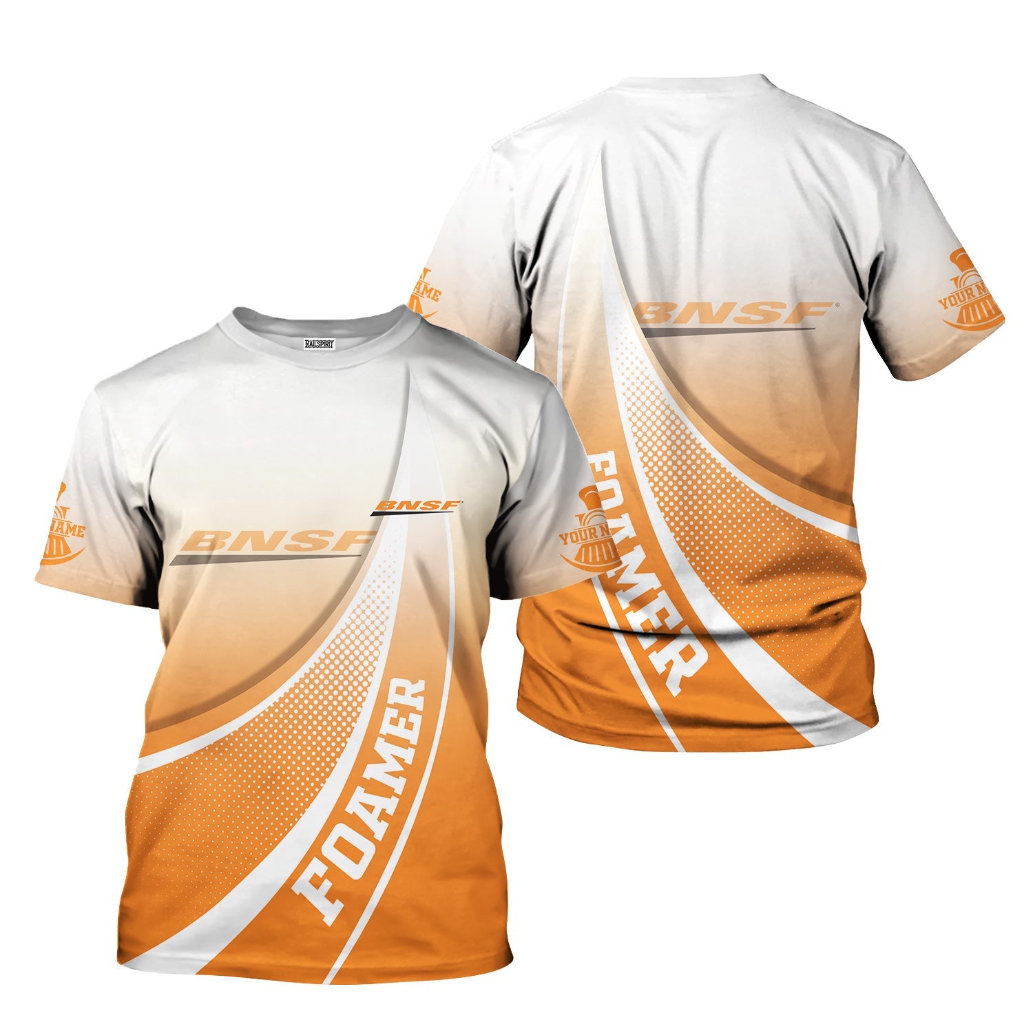 Railspirit Personalized BNSF Railway T-Shirt Railway-Themed Style Shirt Gift Idea For Trainspotter