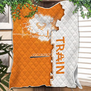 Railspirit BNSF Railway Premium Quilts Engine Heartbeat and Track Love Style Quilts Gift Idea For Train Lovers