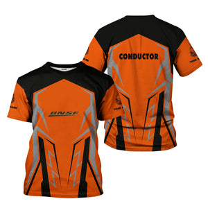 Railspirit Personalized BNSF Railway T-Shirt Futuristic Design with Custom Job Train Shirt