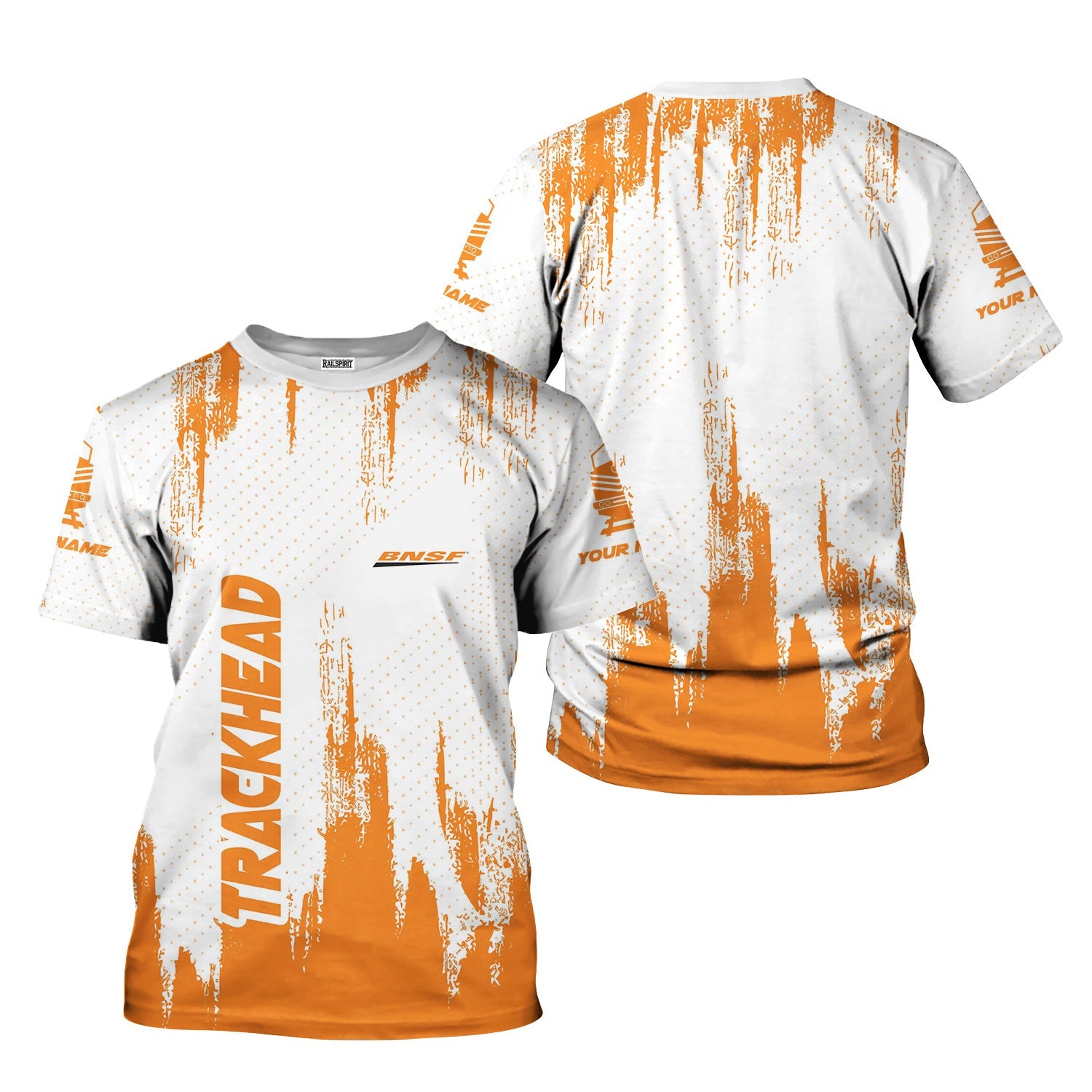 Railspirit Personalized BNSF Railway T-Shirt Paint Impact Design Train Shirt for Trackhead