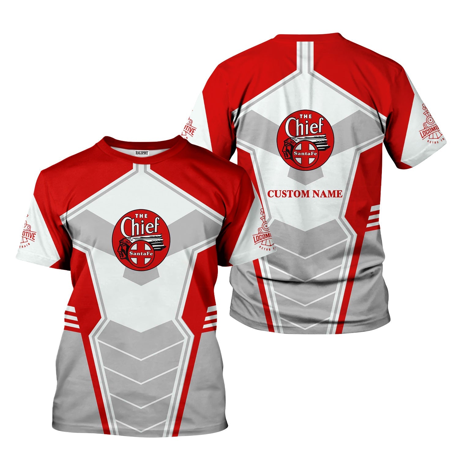 Railspirit Personalized The Chief Santa Fe Railroad T-Shirt Engine-Inspired Style Train Shirt for Railroad Fanatic