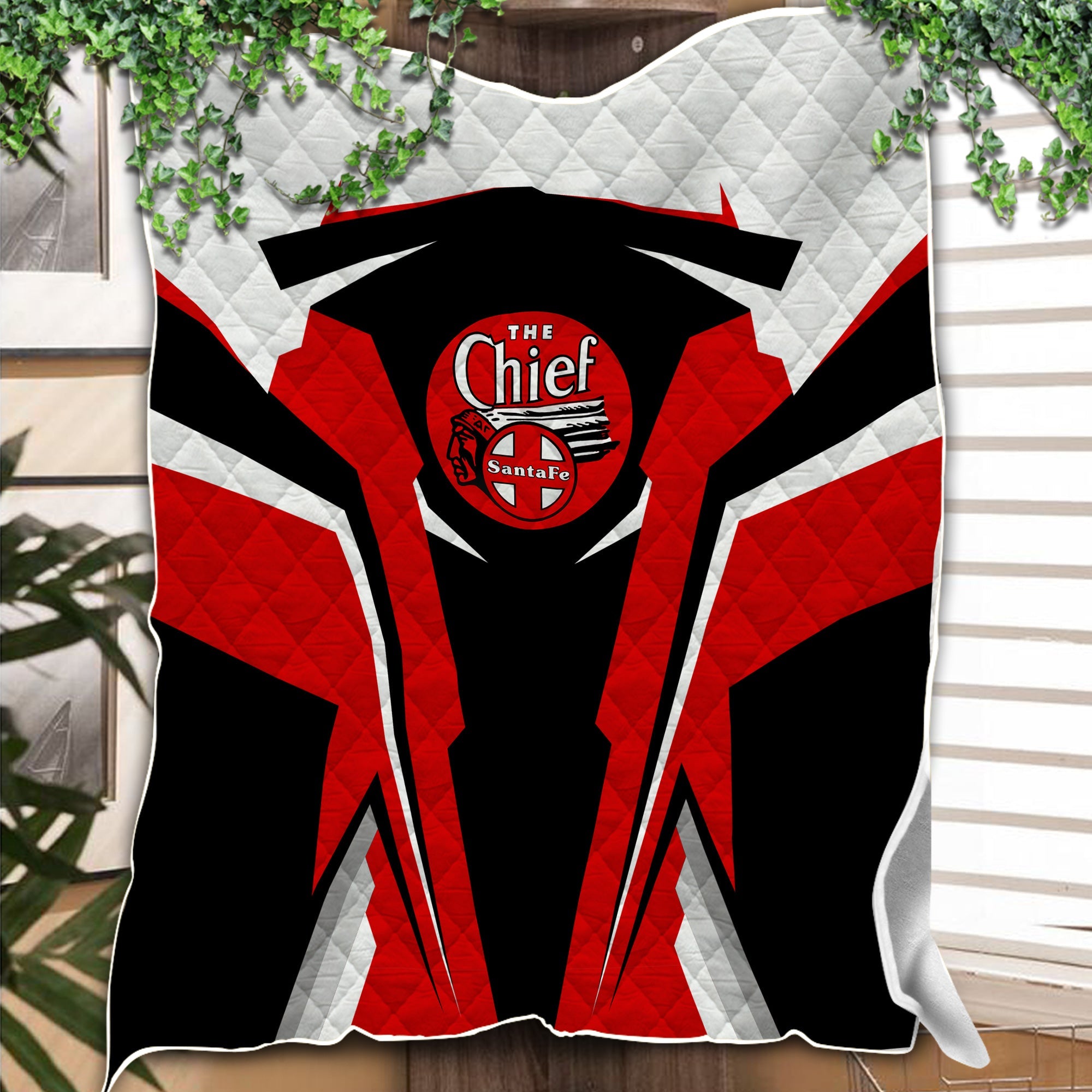 Railspirit Personalized The Chief Santa Fe Railroad Premium Quilts Strong Line Train Premium Quilts Gift Idea For Train Lover