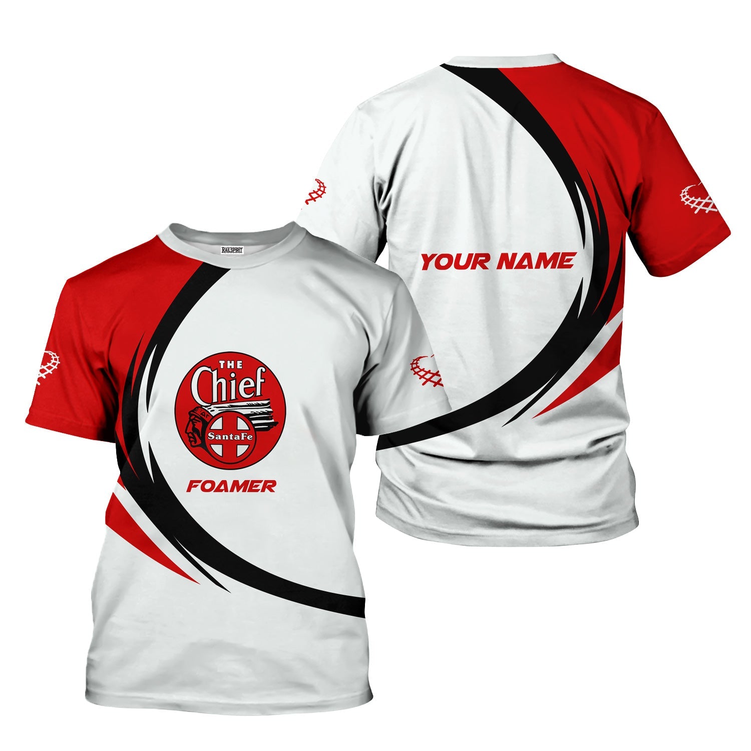 Railspirit Personalized The Chief Santa Fe Railroad T-Shirt Unique Graphic Style Shirt For Train Enthusiasts