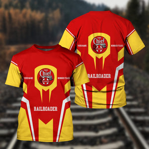 Railspirit Personalized The Chief Santa Fe Railroad T-Shirt Custom Year Railroader Shirt Gift Idea For Train Lover