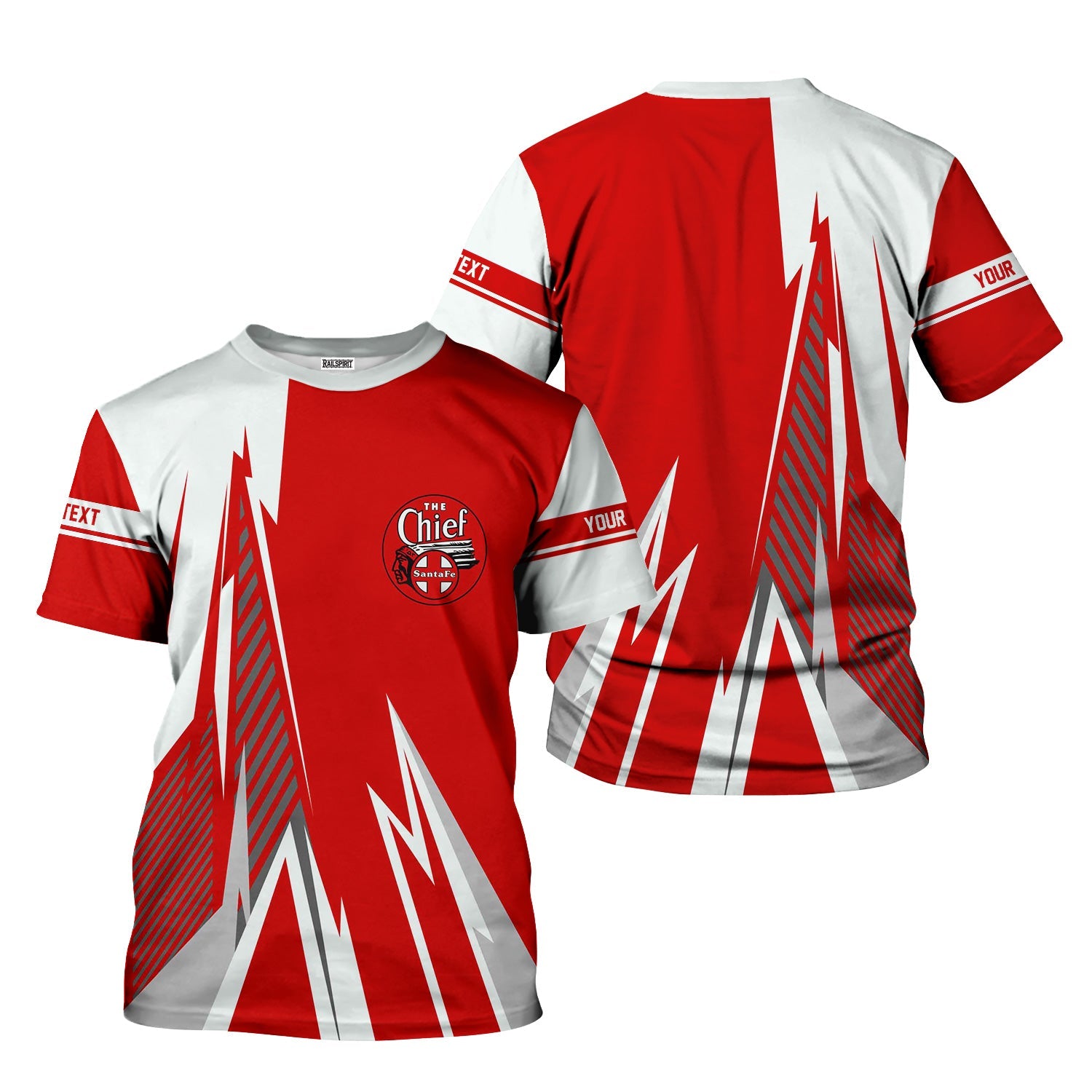 Railspirit Personalized The Chief Santa Fe Railroad T-Shirt Lightning-Inspired Railway Style Shirt For Train Lovers