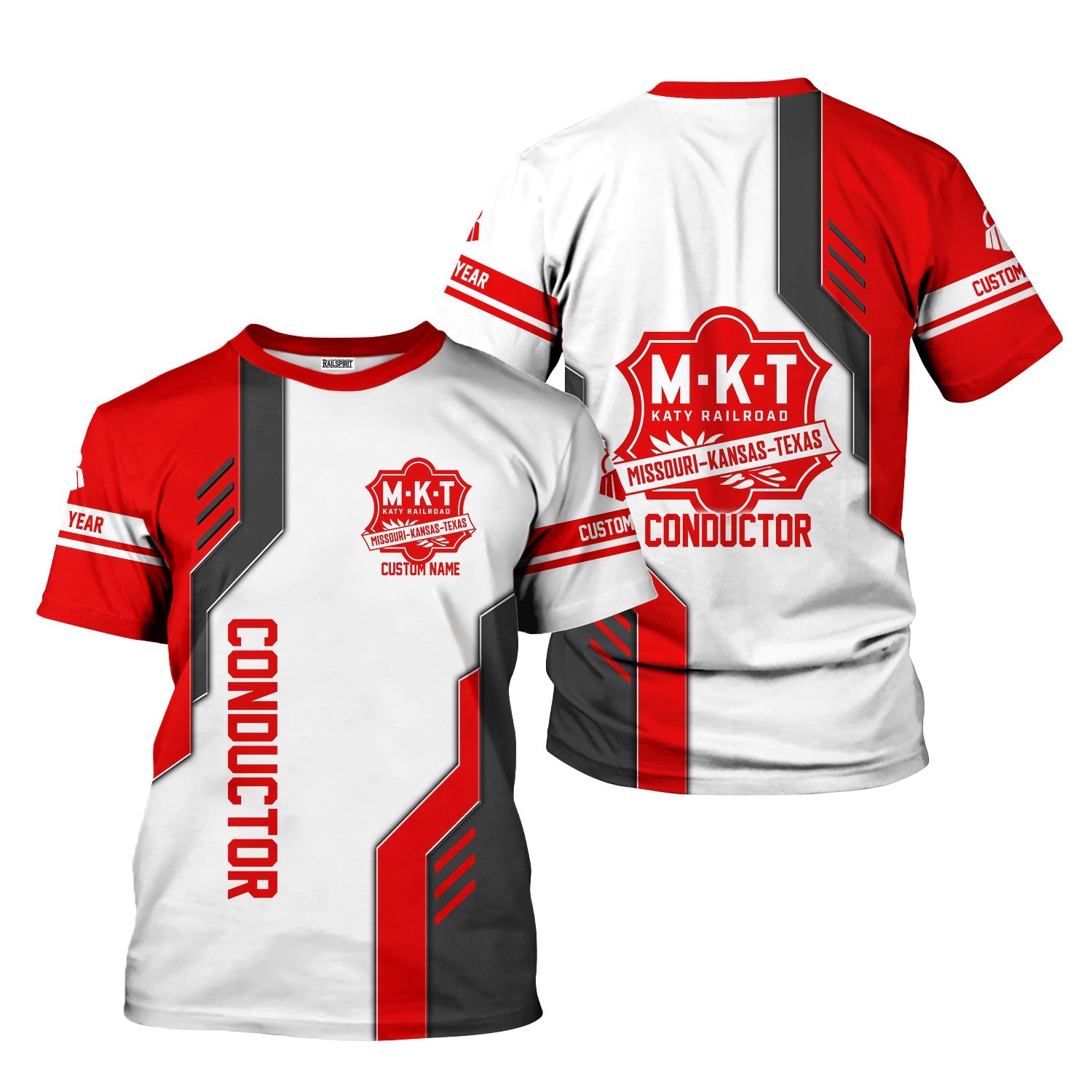 Railspirit Personalized Katy Railroad T-Shirt Unique Railway Style with Custom Job Train Shirt