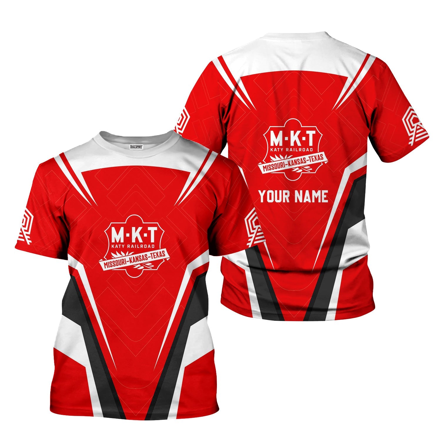 Railspirit Personalized Katy Railroad T-Shirt Railway Inspired Apparel Train Shirt for Train Lovers