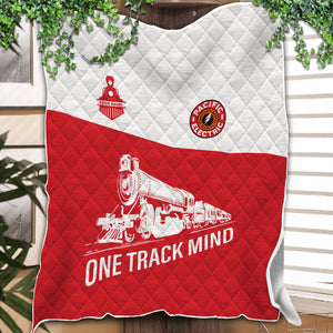 Railspirit Personalized Pacific Electric Railroad Premium Quilt One Track Mind Train Premium Quilt Gift Idea For Train Lover