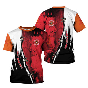 Railspirit Personalized Pacific Electric Railroad T-Shirt Retro Stitches Design with Custom Position Train Shirt