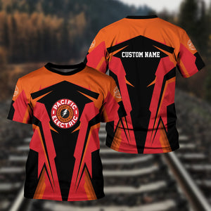 Railspirit Personalized Pacific Electric Railroad T Shirt Strong Line Style Train Unisex Shirt All Over Print