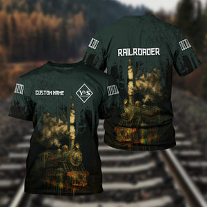 Railspirit Personalized Youngstown & Southern Railroad T-Shirt Vintage Train Art Style Shirt For Locomotive Fans