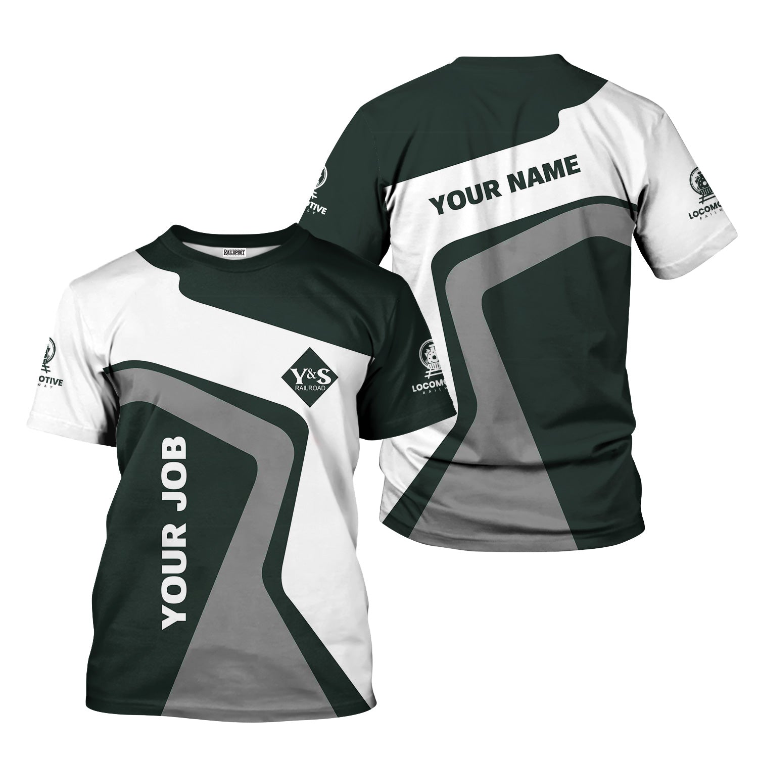 Railspirit Personalized Youngstown & Southern Railroad T-Shirt Unique Design with Custom Job Position Train Shirt