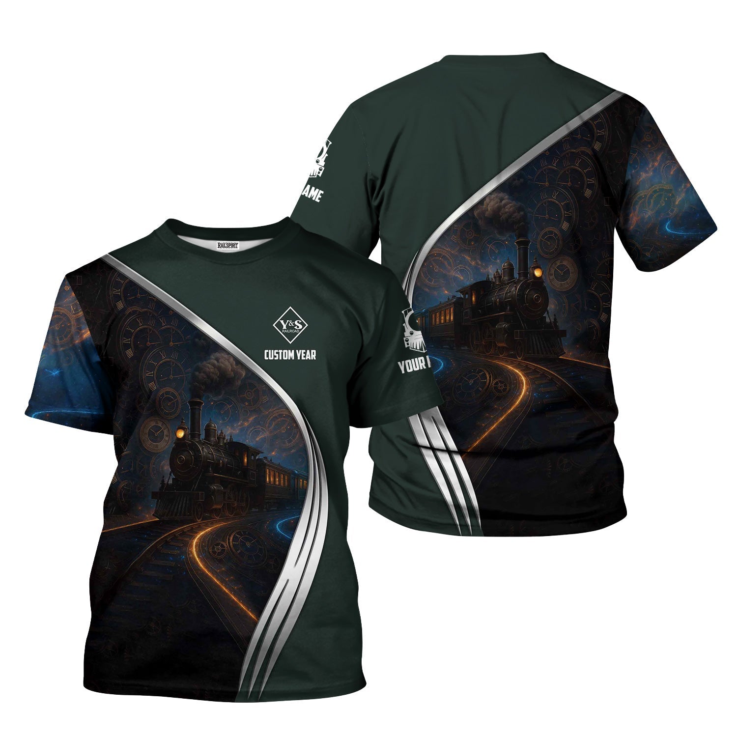 Railspirit Personalized Youngstown & Southern Railroad T-Shirt Steampunk Locomotive with Custom Year Train Shirt