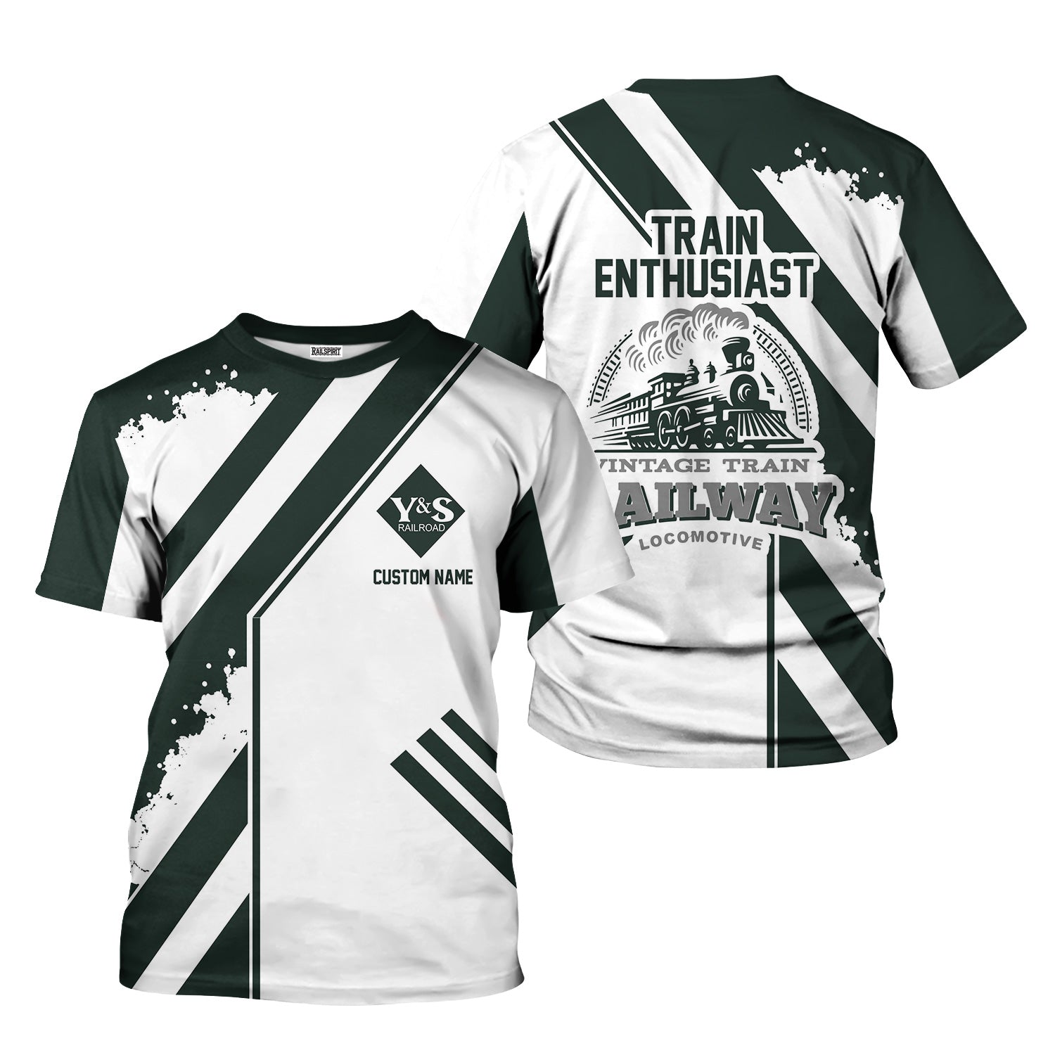 Railspirit Personalized Youngstown & Southern Railroad T-Shirt Locomotive Design Train Shirt for Train Enthusiast