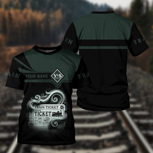 Railspirit Personalized Youngstown & Southern Railroad T Shirt Train Ticket American Locomotive Printed Train
