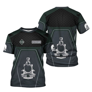 Railspirit Personalized Youngstown & Southern Railroad T-Shirt Steam Locomotive Engine Graphic Train Shirt All Over Print