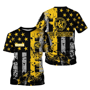 Railspirit Personalized Richmond, Fredericksburg And Potomac Railroad T-Shirt Artistic Paint American Flag Style Train Shirt