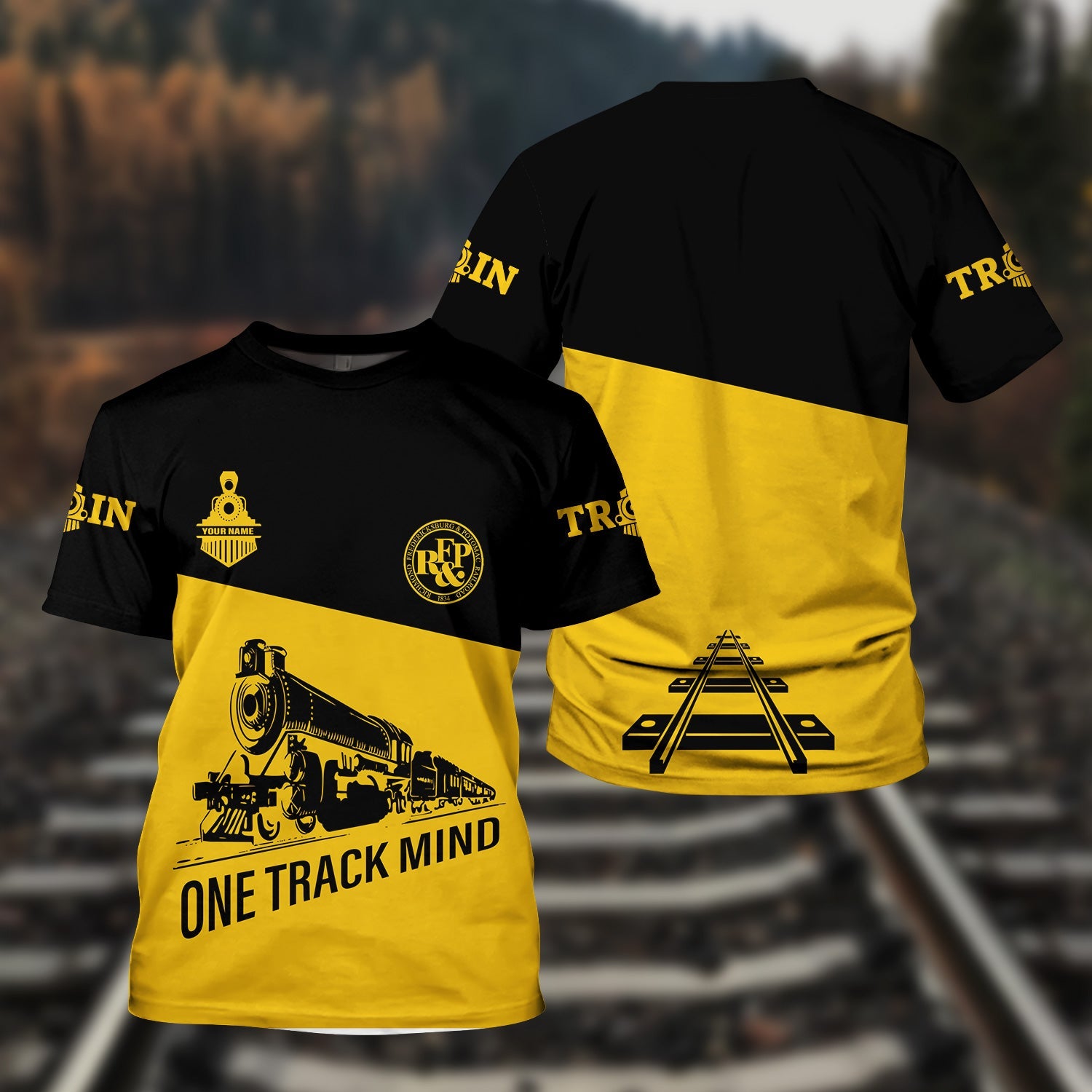 Railspirit Personalized Richmond, Fredericksburg And Potomac Railroad T Shirt One Track Mind Unisex Train Shirt Gift Idea For Train Lover