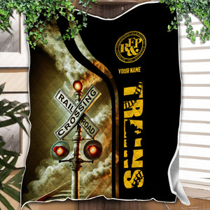 Railspirit Personalized Richmond, Fredericksburg And Potomac Railroad Premium Quilts Railroad Crossing Sign Quilts All Over Print