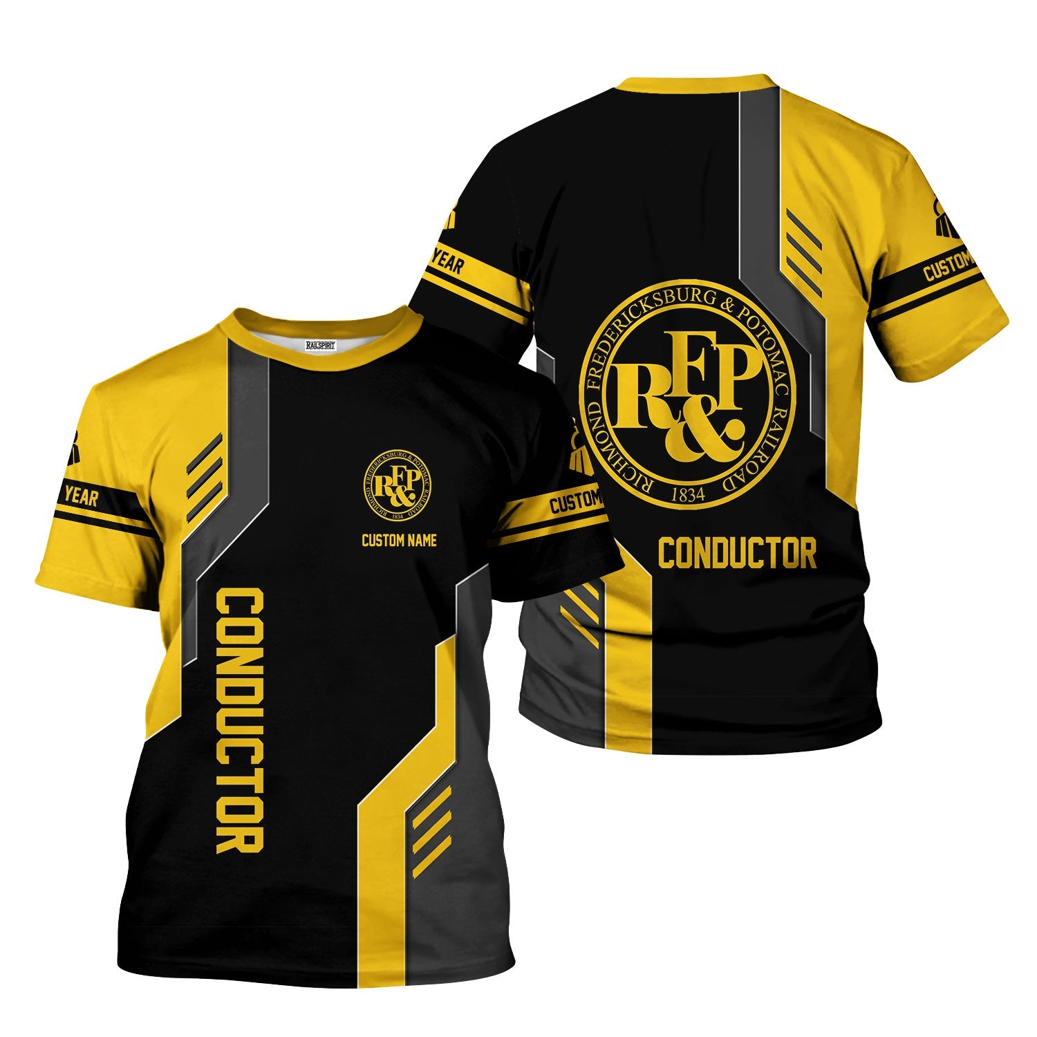 Railspirit Personalized Richmond, Fredericksburg And Potomac Railroad T-Shirt Unique Railway Style with Custom Job Train Shirt