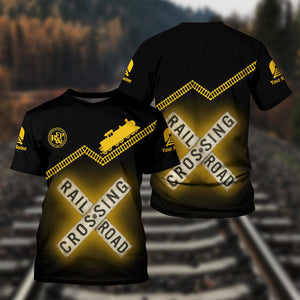 Railspirit Personalized Richmond, Fredericksburg And Potomac Railroad T Shirt Railroad Crossing Printed Train Track Shirt