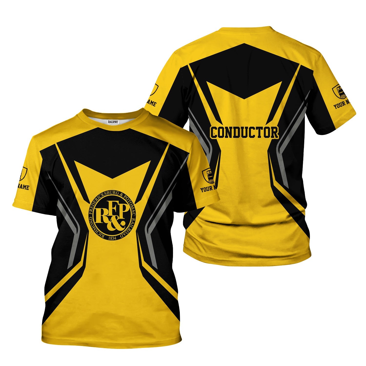 Railspirit Personalized Richmond, Fredericksburg And Potomac Railroad T-Shirt Unique Style with Custom Job Train Shirt