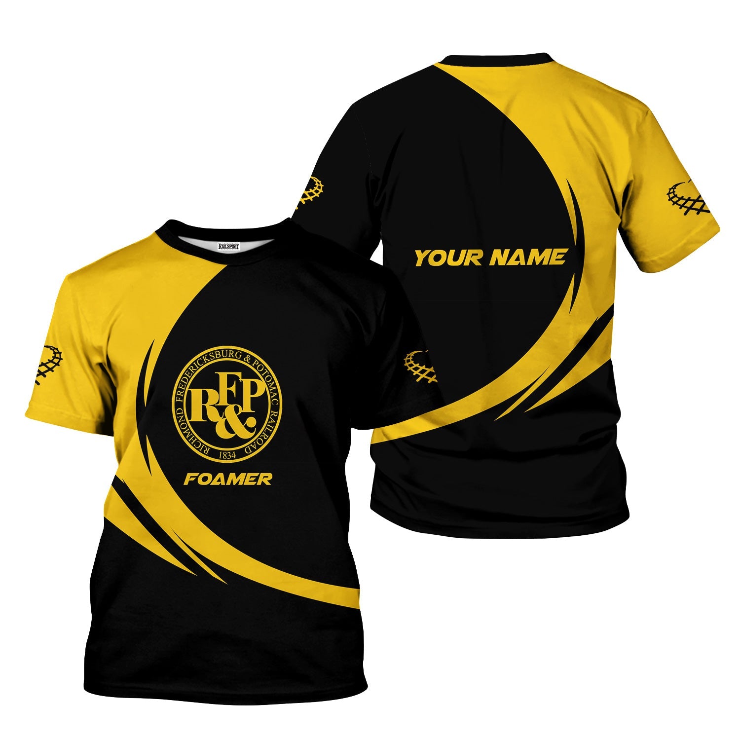 Railspirit Personalized Richmond, Fredericksburg And Potomac Railroad T-Shirt Unique Graphic Style Shirt For Train Enthusiasts