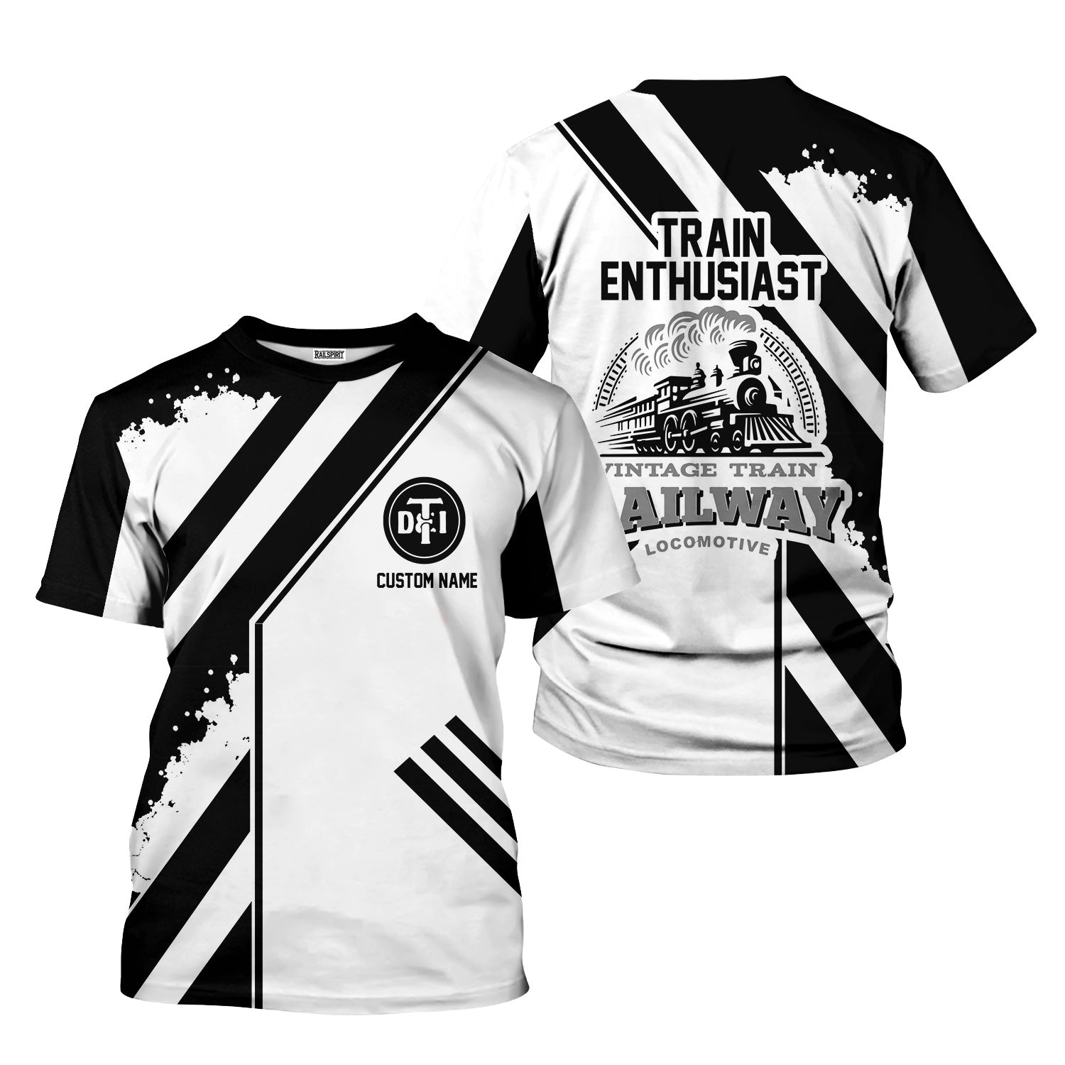 Railspirit Personalized Detroit Toledo And Ironton Railroad T-Shirt Locomotive Design Train Shirt for Train Enthusiast