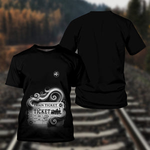Railspirit Personalized Detroit Toledo And Ironton Railroad T Shirt Train Ticket American Locomotive Printed Train