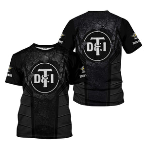 Railspirit Personalized Detroit Toledo And Ironton Railroad T-Shirt Cracked Metal Design Train Shirt for Rail Enthusiasts